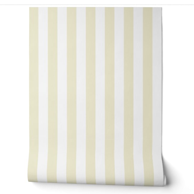 Papel Pintado Rayas finas de crema clara (Desenrollar)