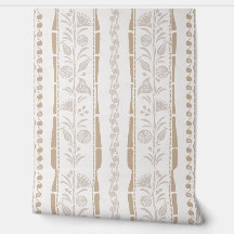 Rayas Florales Regencia - Arena Beige - Crema