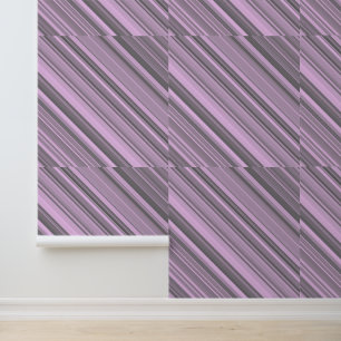 Papel Pintado Rayas grises moradas