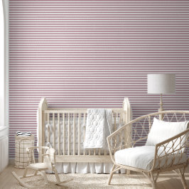 Papel Pintado Rayas horizontales clásicas malva y blanco