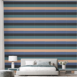 Papel Pintado Rayas horizontales de color gris azul oscuro moder
