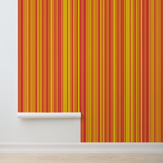 Papel Pintado Rayas Naranjas Rojas Amarillas (Solicitud)