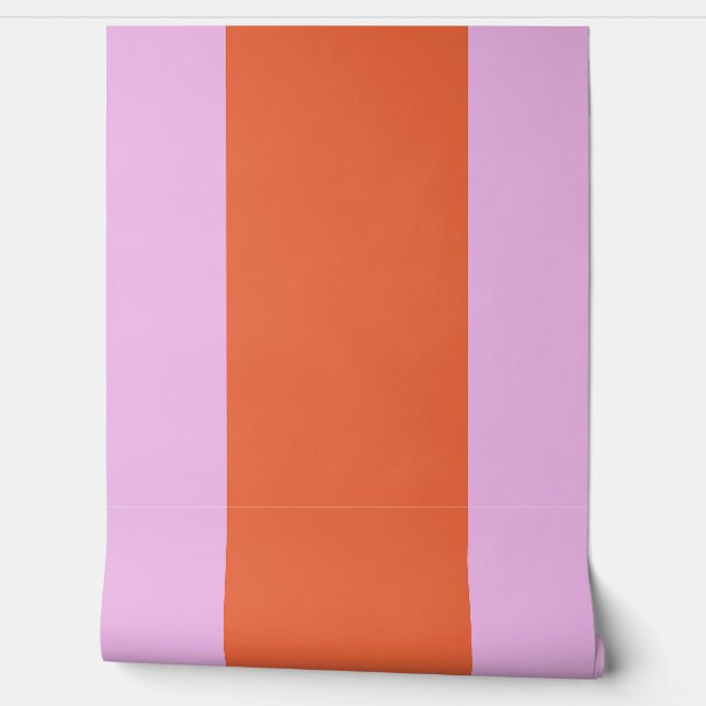 Papel Pintado Rayas naranjas y rosadas (Desenrollar)