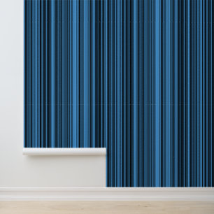 Papel Pintado Rayas Negras Azules