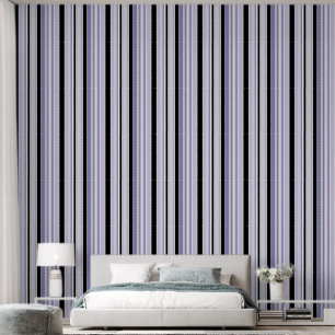 Papel Pintado Rayas negras, blancas y lilas modernas
