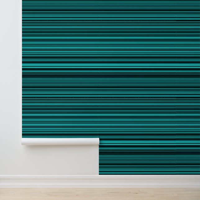 Papel Pintado Rayas Negras Verde Azul (Solicitud)