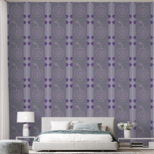 Papel Pintado Rayas púrpura Lavender Arte de IA Dream
