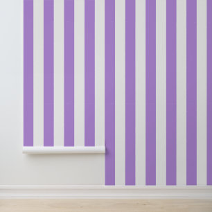 Papel Pintado Rayas púrpuras, franjas blancas, patrón rayado