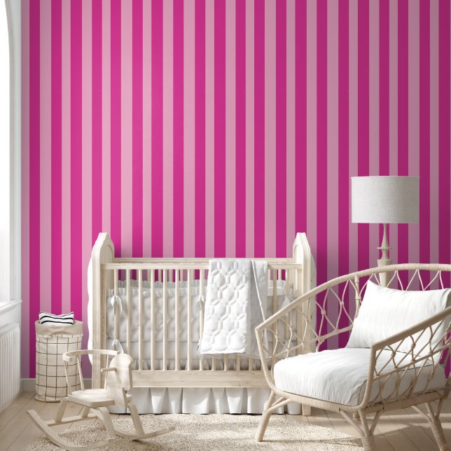 Papel Pintado Rayas rosadas (Niños)
