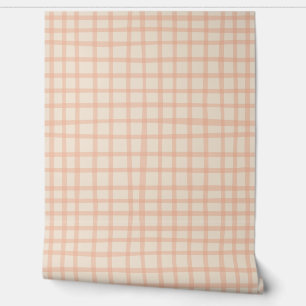 Papel Pintado Rayas rosadas simples Gingham Peel Stick