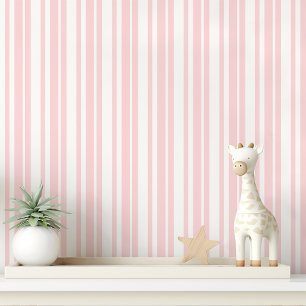 Papel Pintado Rayas rosadas y blancas
