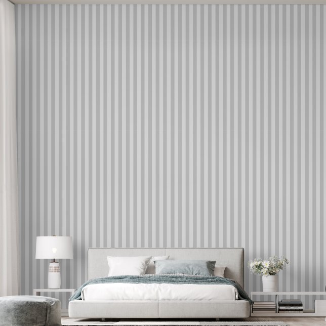Papel Pintado Rayas simples - Gris (Dormitorio)