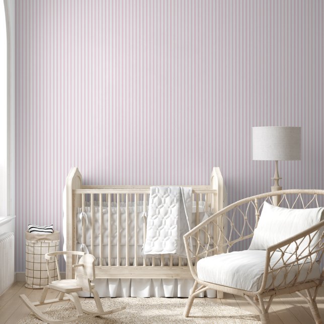 Papel Pintado Rayas simples pastel rosa (Niños)