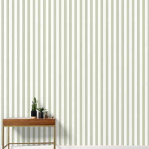 Papel Pintado Rayas simples - Verde sabio