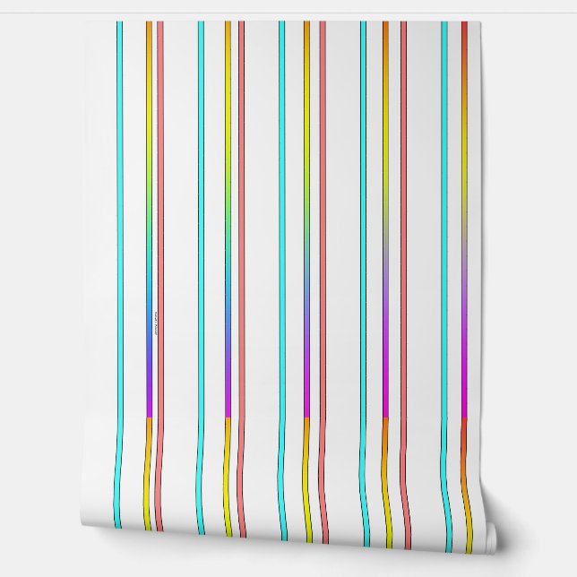 Papel Pintado Rayas Tradicionales de Arcoíris (Desenrollar)