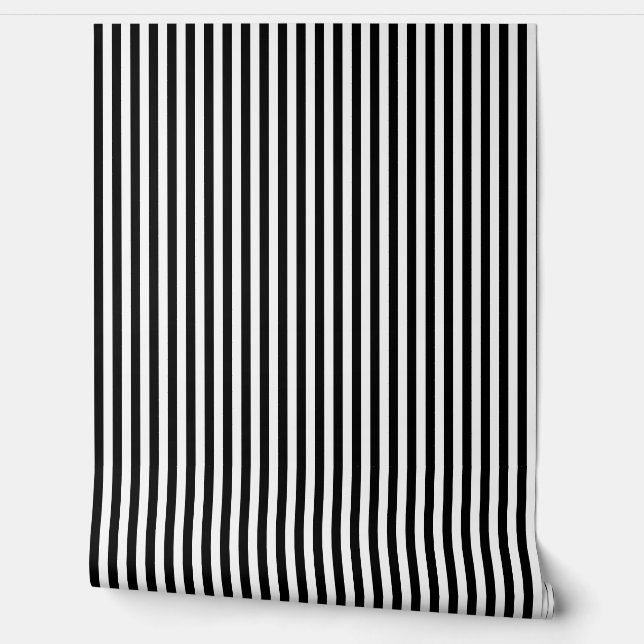 Papel Pintado Rayas Tradicionales Negras y Blancas (Desenrollar)
