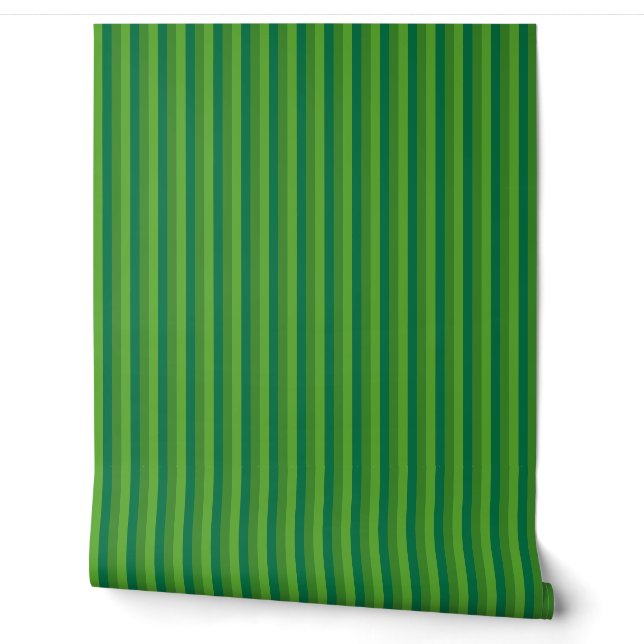 Papel Pintado Rayas verdes rústicas de 1/4" estilo campestre (Desenrollar)