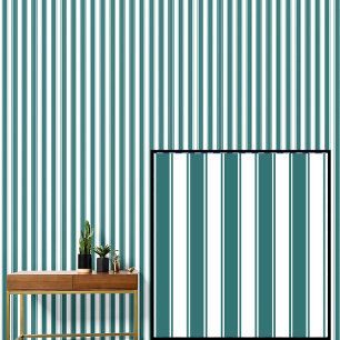 Papel Pintado Rayas verdes y blancas