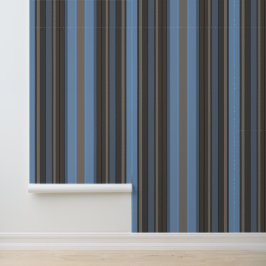 Papel Pintado Rayas verticales Modernas simple marrón y azul tur