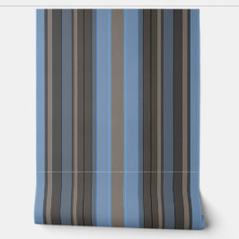 Papel Pintado Rayas verticales Modernas simple marrón y azul tur