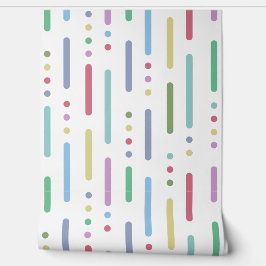 Papel Pintado Rayas y puntos pastel modernos