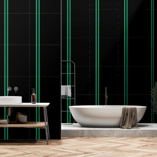 Papel Pintado Rayo vertical verde doble negro