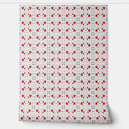 Papel Pintado Red and Black Doodle Hearts Geometric Love 