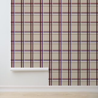 Papel Pintado Red and Blue Neutral Plaid