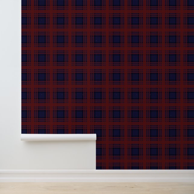 Papel Pintado Red and Blue Tartan Plaid (Solicitud)