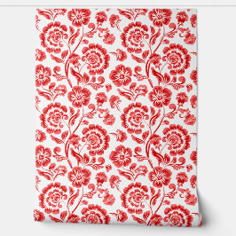 Papel Pintado Red Flowers