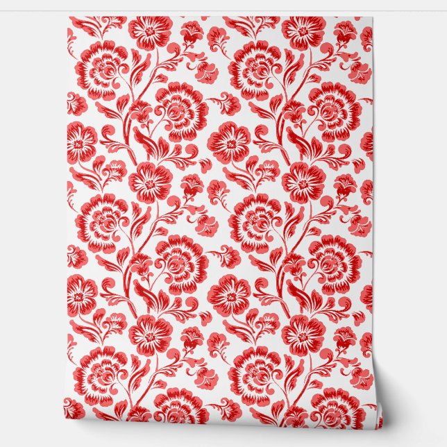 Papel Pintado Red Flowers (Desenrollar)