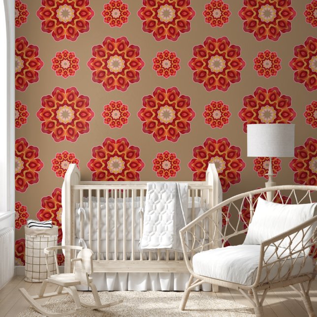 Papel Pintado Red Geo Peony en Fawn (Niños)