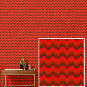 Papel Pintado Red Geometric Waves Stripes