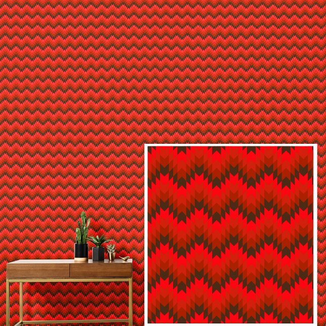 Papel Pintado Red Geometric Waves Stripes (Subido por el creador)