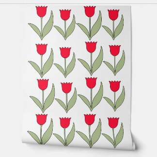 Papel Pintado Red Tulips springtime all year