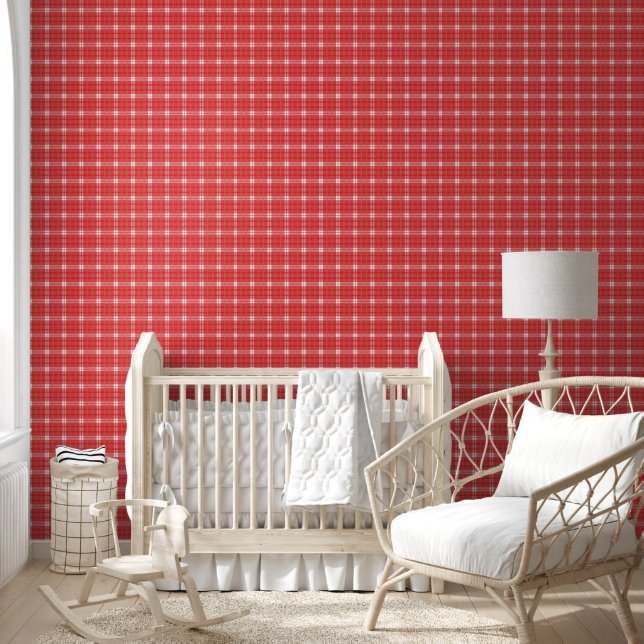 PAPEL PINTADO RED VINTAGE GINGHAM SEAMLESS (Niños)