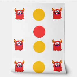 Papel Pintado Red & Yellow Comic Monster Circles Kids' Rooms