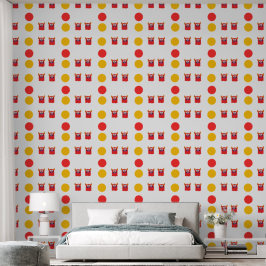 Papel Pintado Red & Yellow Comic Monster Circles Kids' Rooms 