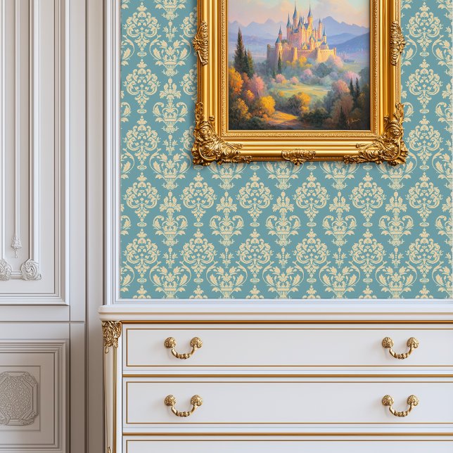 Papel Pintado Regal Blue Damask Princescore (Regal Blue Damask Princesscore Wallpaper)