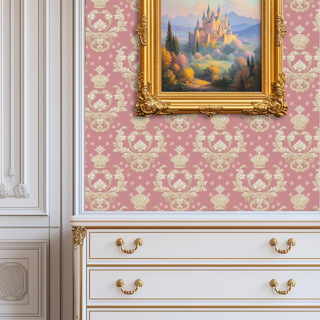 Papel Pintado Regal Rubor Damask Princescore (Regal Blush Damask Princesscore Wallpaper)