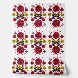 Papel Pintado Regalo floral personalizado de mariposa primaveral