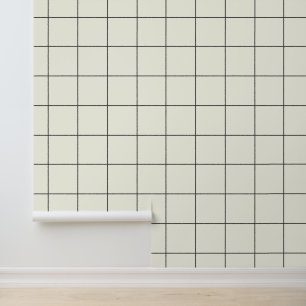 Papel Pintado Rejilla de marfil blanco de moda de 6"
