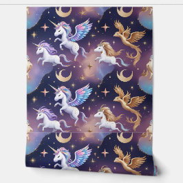Papel Pintado Removedor de unicornio mágico y cielo galáctico fe