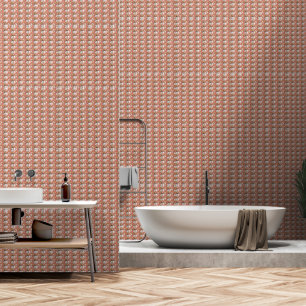 Papel Pintado Repetición de planta raíz marrón rosa