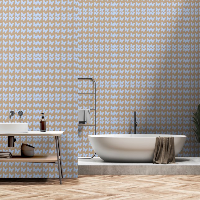 Papel Pintado Repetir mariposas azules (Baño)