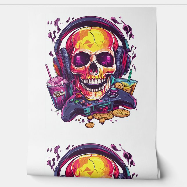 Papel Pintado Respawn Ready � Funny Gamer Skull (Desenrollar)
