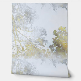 Papel Pintado Resplandor Dorado de Hoja Ancha
