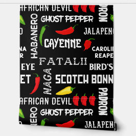 Papel Pintado Restaurante jamaiquino Spicy Chili Pepper Pattern