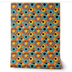 Papel Pintado Resumen de arte pop multicolor Círculo estilista