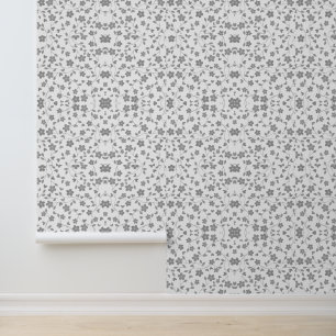 Papel Pintado Resumen de fondo de escritorio gris y blanco flora